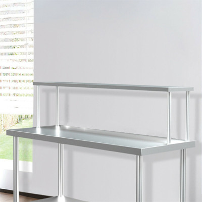 1829 x 610mm Stainless Steel Bench + Single Tier Overshelf